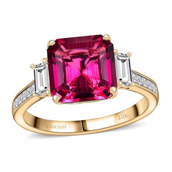 Luxuriant - AAA Lab Grown Bixbit, Lab Grown Diamant VS-EF AGI zertifiziert und gepr&uuml;ft Ring 417 Gelbgold (Gr&ouml;&szlig;e 20.00) ca. 4.59 ct