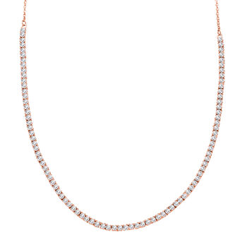 LUXURIANT VS-EF Labor Diamant 45cm Halskette, 925 Silber 750 Ros&eacute;gold Vermeil - 4,14 ct.