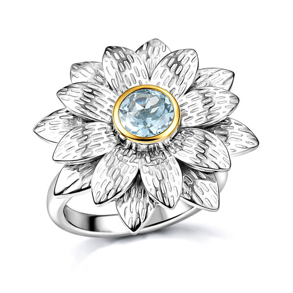 EverTrue himmelblauer Topas zweifarbiger Ring - 1 ct. image number 4