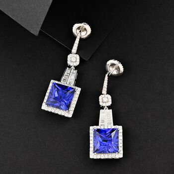 Chairman's Vault Collection - zertifiziert und gepr&uuml;ft RHAPSODY AAAA Tansanit und VS-EF Diamant Ohrringe in 950 Platin - 24,04 ct.