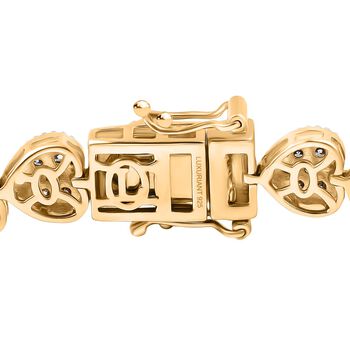 LUXURIANT SGL zertifiziertes SI-GH Labor Diamant 19cm Armband, 925 Silber 750 Gelbgold Vermeil - 4 ct.