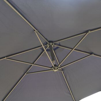 Garten Sonnenschirm, Stahlgestell, 3m, 6 Streben, Dunkelblau