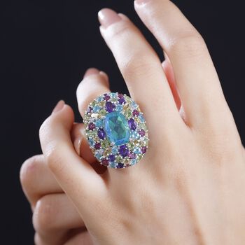 GP Italian Garden Kollektion - AA Pfau Triplett Quarz und Multi-Edelstein-Ring - 20,23 ct.