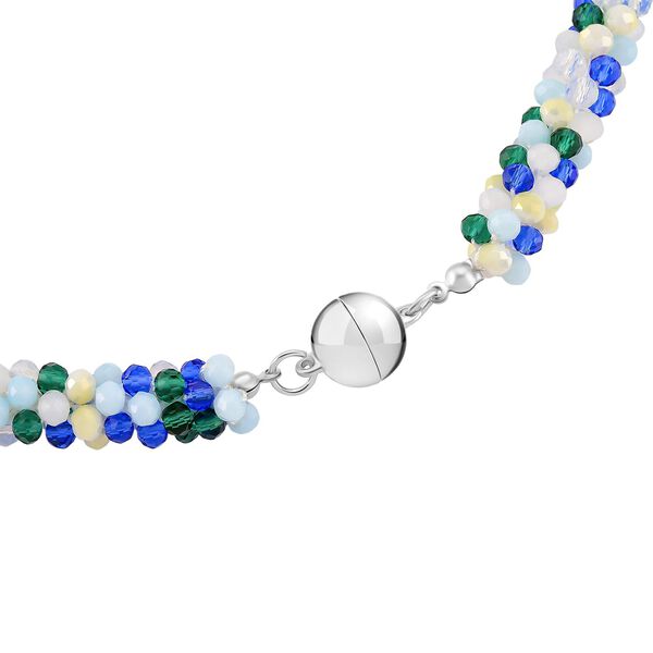 Mehrfarbige blaue Kristall 45cm Halskette und flexibles Armband image number 5