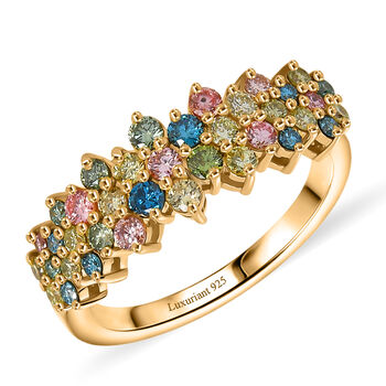 LUXURIANT SGL zertifizierter SI-GH mehrfarbiger Labor Diamant Ring - 1 ct.