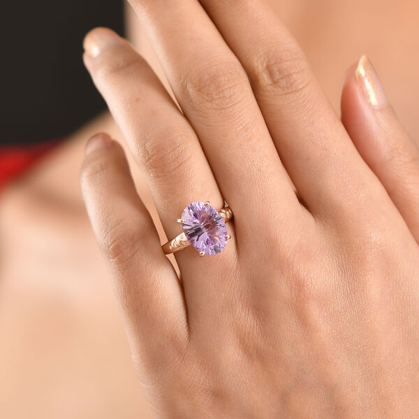 D'Joy AAA Rose De France Amethyst und Diamant Ring - 5,46 ct. image number 3