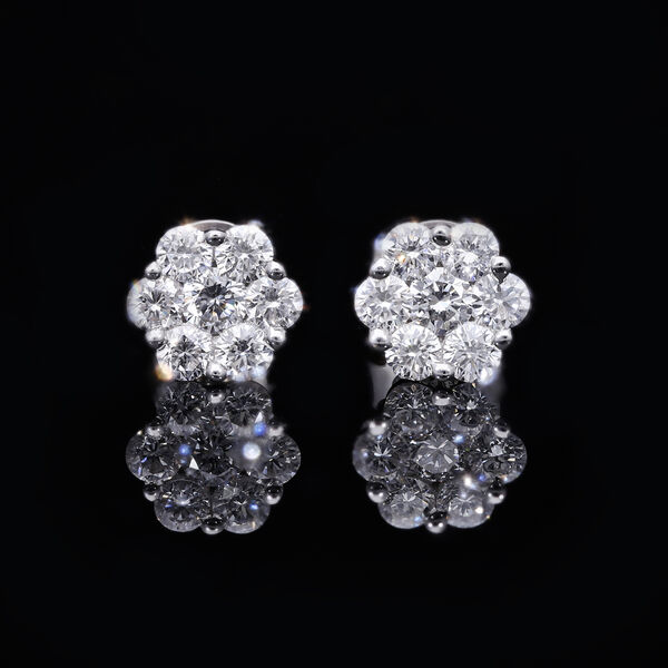 LUXURIANT 1 ct. SGL zertifizierte VS Labor Diamant Ohrringe, 925 Silber platiniert image number 11