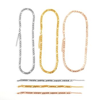 EVER TRUE 6er-Set- vielseitige Figaro-Halsketten und -Armb&auml;nder