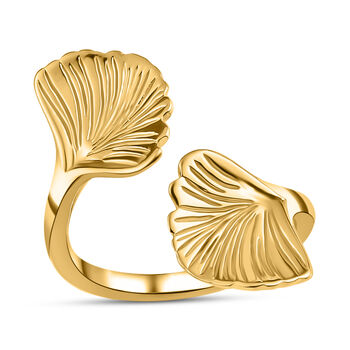 GP Italian Garden Kollektion - Blatt- und blauer Saphir-Ring, 925 Silber Gelbgold Vermeil