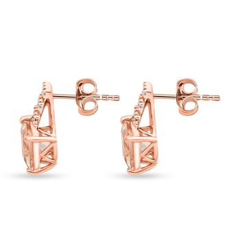 LUXORO zertifiziert und gepr&uuml;ft AAA Marropino Morganit und Diamant Ohrringe in 417 Ros&eacute;gold - 2,70 ct.