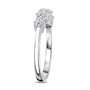 LUXURIANT SGL zertifizierter VS-EF Labor Diamant Half Eternity Ring in 585 Wei&szlig;gold - 1 ct.