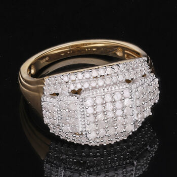 Wei&szlig;er Diamant Ring, 925 Silber Gelbgold Vermeil, (Gr&ouml;&szlig;e 21.00) ca. 1.00 ct