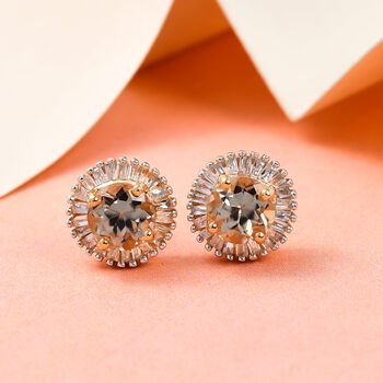 AAA Turkizit und Diamant-Ohrstecker - 1,44 ct.