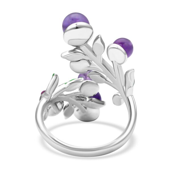 Afrikanischer Amethyst und lila Kristall Ring, Messing (Gr&ouml;&szlig;e 16.50) image number 6