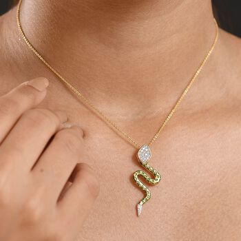 GP Trionfo Kollektion- Wei&szlig;er Zirkon und blauer Saphir Anh&auml;nger mit 50cm Kette - 0,25 ct.