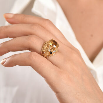 GP Trionfo Kollektion - Citrin Ring 925 Silber 750 Gelbgold Vermeil (Gr&ouml;&szlig;e 21.00) ca. 6.71 ct