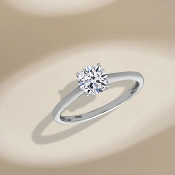 LUXURIANT IGI zertifizierter SI-GH Labor Diamant Ring in 585 Wei&szlig;gold- 1 ct.