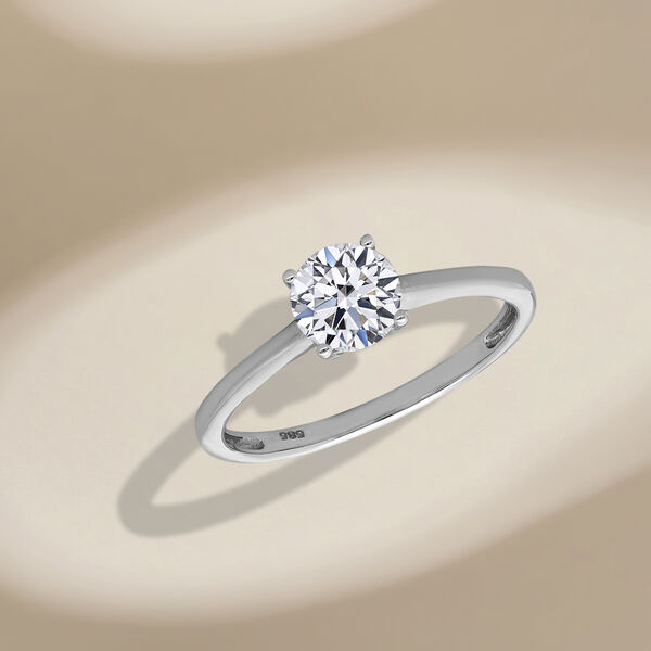 LUXURIANT IGI zertifizierter SI-GH Labor Diamant Ring in 585 Wei&szlig;gold- 1 ct. image number 2