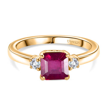 D'Joy AA afrikanischer Rubin und Moissanit Ring - 1,70 ct.