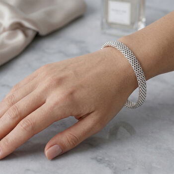 Italienisches Bismark-Kettenarmband in 925 Silber, 19cm
