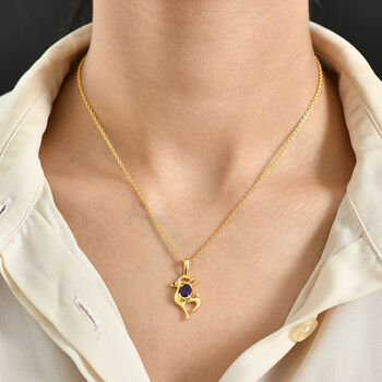 EverTrue afrikanischer Amethyst und schwarzer Spinell Anh&auml;nger mit 50cm Kette - 0,72 ct.