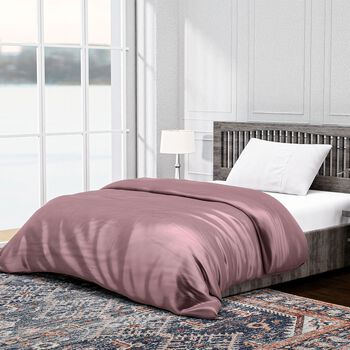 Serenity Night - 100% Bambus-Steppdecke mit Bambusf&uuml;llung und 2er-Set Bambus-Kissenbez&uuml;ge Mauve