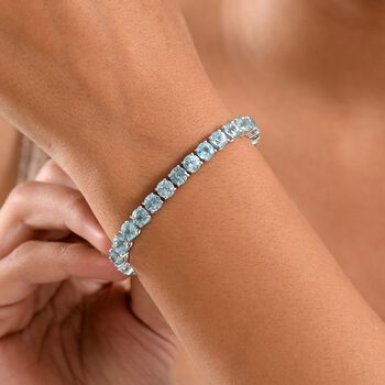 D'Joy AAA blaues Zirkon 19cm Armband - 33,95 ct.