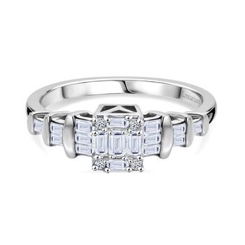 LUXURIANT SGL zertifizierter SI-GH Labor Diamant Ring, 925 Silber rhodiniert - 0,50 ct.