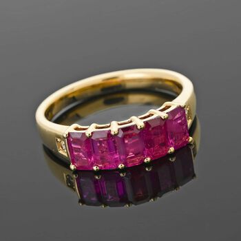 LUXORO zertifiziert und gepr&uuml;ft AAA burmesischer Rubin und Diamant Ring in 585 Gold - 1,50 ct.