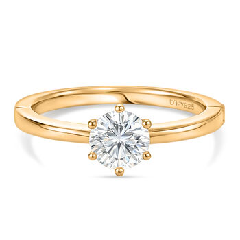 D'Joy Moissanit Ring, 925 Silber vergoldet - 0,99 ct.