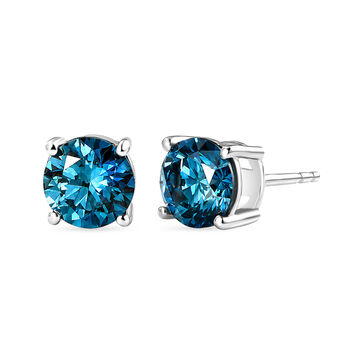 LUXURIANT SI Labor blaue Diamant Ohrringe - 2 ct.