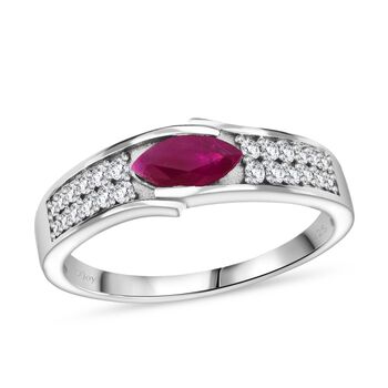AA Burma Rubin und Moissanit Ring - 0,83 ct.