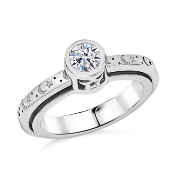 LUXURIANT SI-GH Labor Diamant Spinning Ring, 925 Silber rhodiniert - 0,50 ct.
