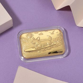 999er Goldfolie mit Hundmotiv, 10mg, 3,1x4,5cm