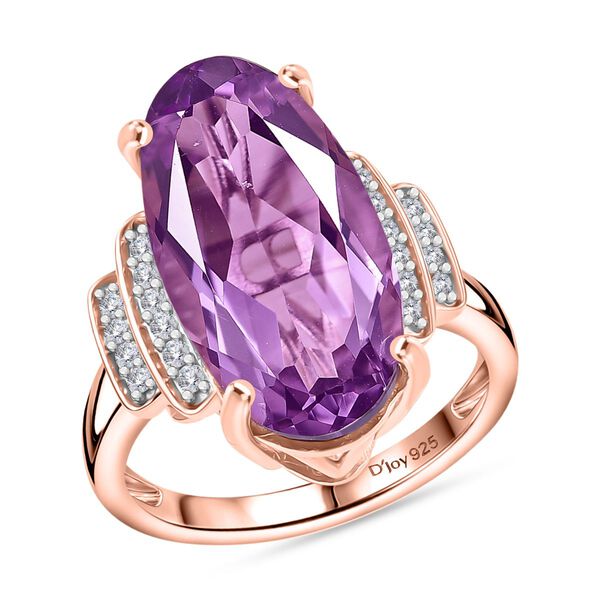 D'Joy AAA Rose De France Amethyst und Zirkon Ring - 9,17 ct.