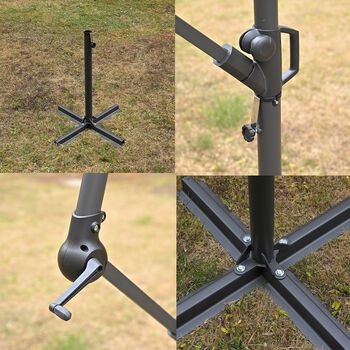Garten Sonnenschirm, Stahlgestell, 3m, 6 Streben, Dunkelblau