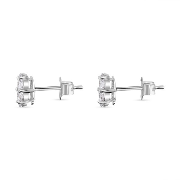 LUXURIANT 1 ct. SGL zertifizierte VS Labor Diamant Ohrringe, 925 Silber platiniert image number 8