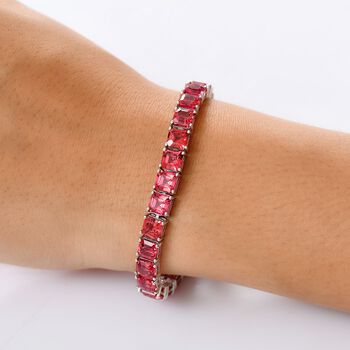 Dawn's Embrace - D joy Lab Created Padparadscha-Saphir Armband ca. 19 cm 925 Silber rhodiniert ca. 42,80 ct.