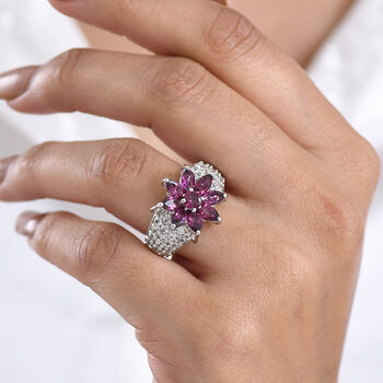 D'Joy AA nat&uuml;rlicher Rhodolith Granat und Zirkon Ring - 4,28 ct.