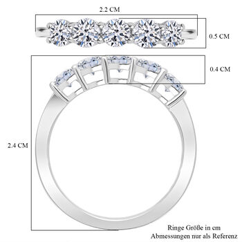LUXURIANT SGL zertifizierter VS-EF Labor Diamant Half Eternity Ring in 585 Wei&szlig;gold - 1 ct.
