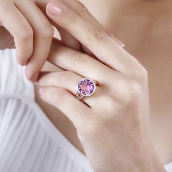 Rose De France Amethyst und Zirkon Ring - 6,06 ct.