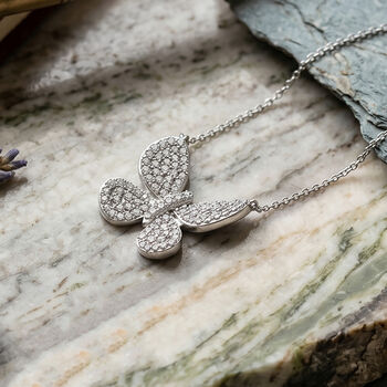 D'Joy wei&szlig;er Diamant Anh&auml;nger mit 45+5cm Kette - 0,53 ct.