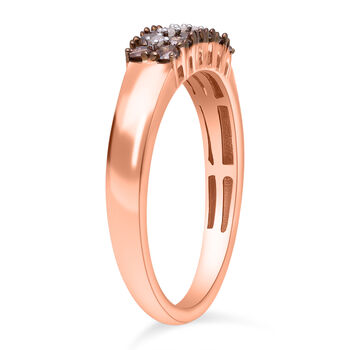Nat&uuml;rlicher Champagner- und wei&szlig;er Diamant-Ring  - 0,50 ct.