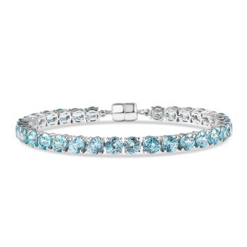 D'Joy AAA blaues Zirkon 19cm Armband - 33,95 ct.