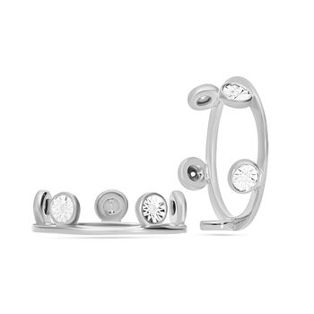 2er-Set- Diamant Ring, 925 Silber platiniert - 0,09 ct.