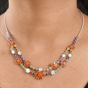 D'Joy AA Salamanca Feueropal, &auml;thiopische Welo Opal und Multi-Edelstein 45cm Halskette - 13,41 ct.