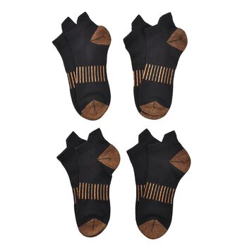 2er-Set Kupferfaser-Kompressions-Strumpfe, Antibakteriell und Anti-Geruch, L/XL (41-45), Schwarz und braun