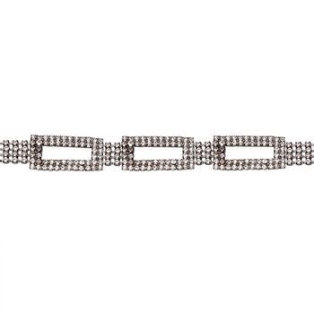 Kristall G&uuml;rtel ,100% Glaskristall und Metall, L130cm, 60g, schwarz