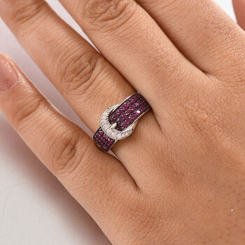 Montepuez-Rubin Ring 925 Silber rhodiniert (Gr&ouml;&szlig;e 17.00) ca. 1,26 ct