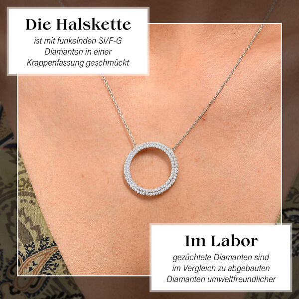 LUXURIANT SI-FG Labor Diamant Halskette, 45 cm - 1 ct. image number 2
